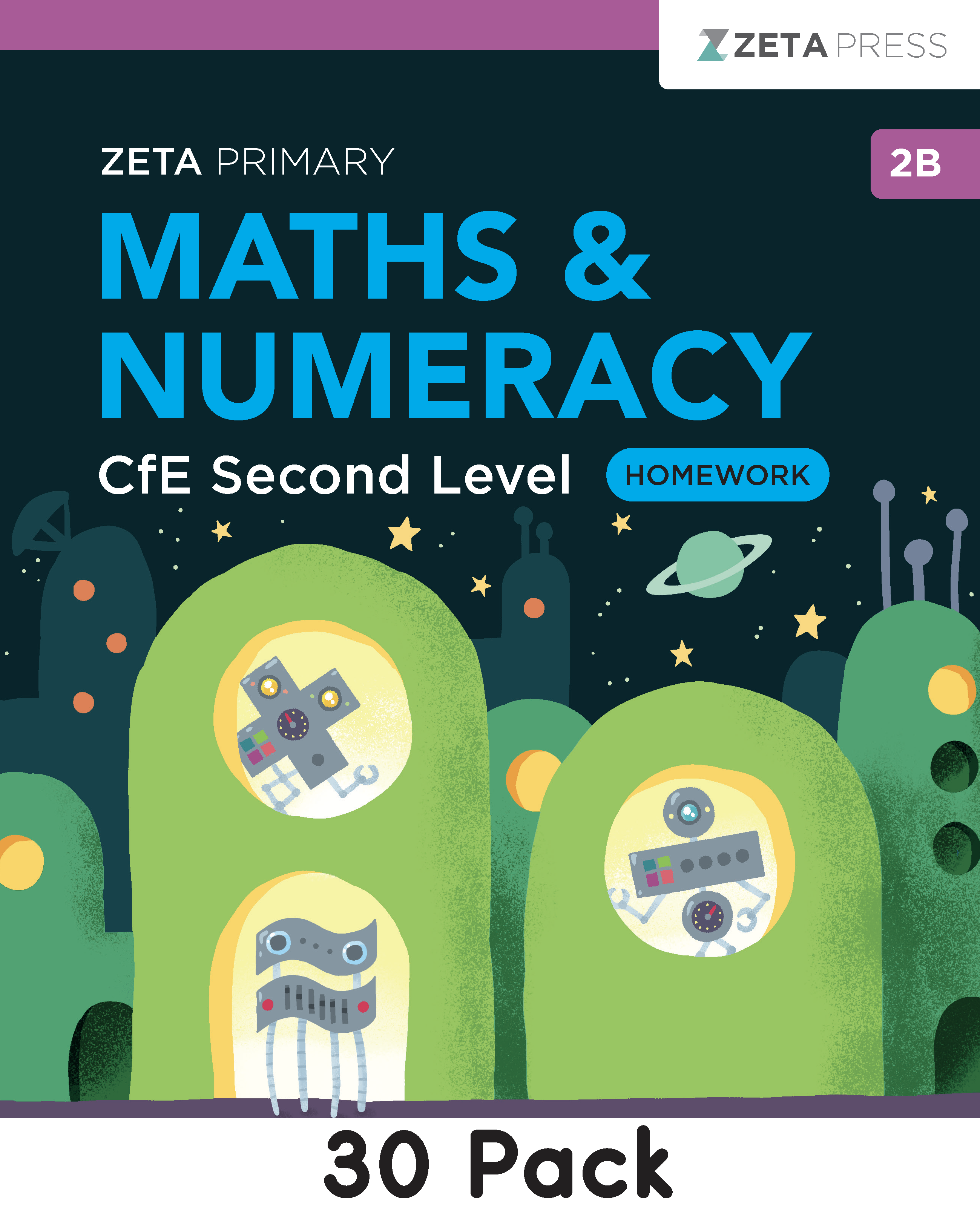 CfE Second Level Maths Homework 2B Write-on Booklets 30 Pack for Classrooms