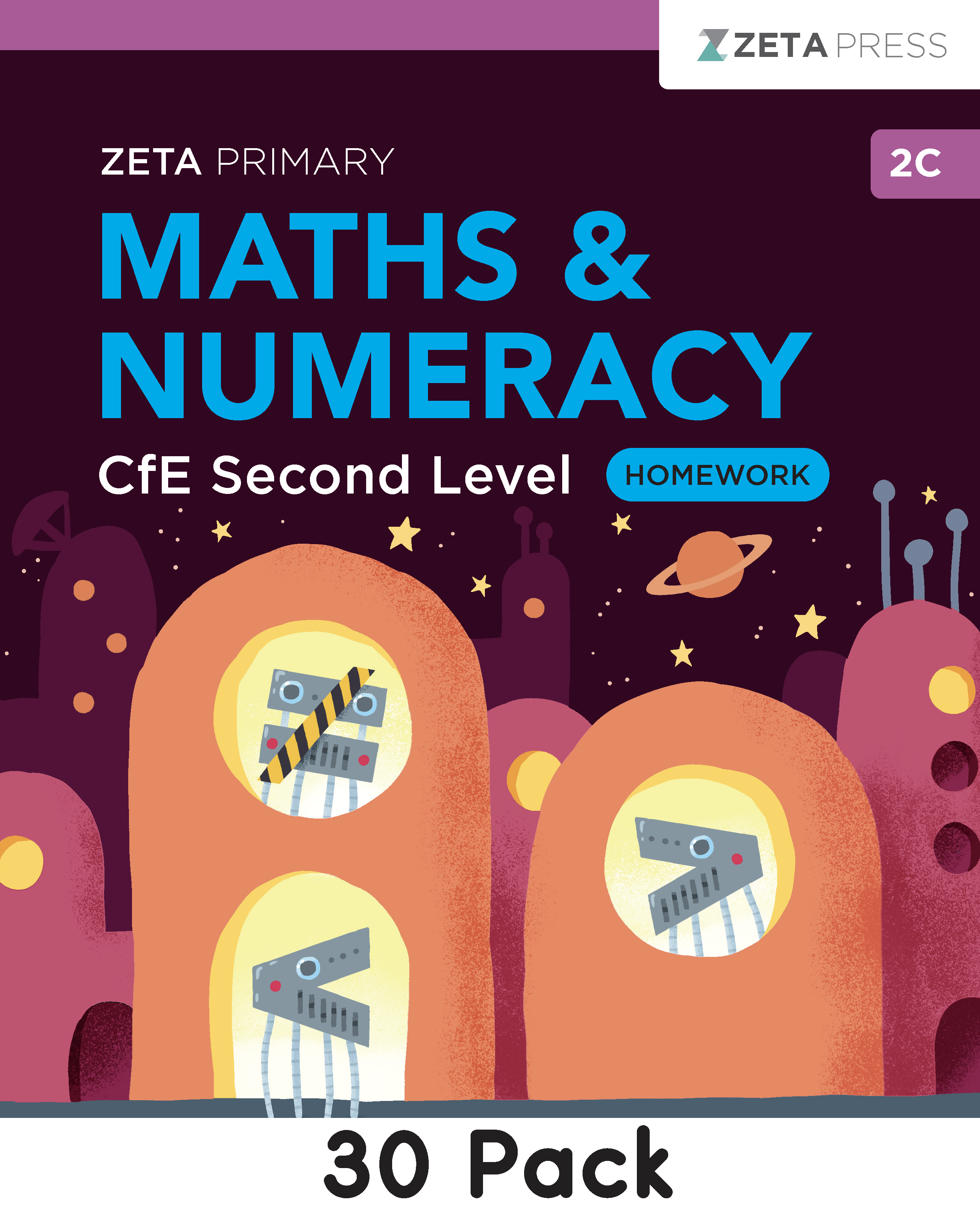 CfE Second Level Maths Homework 2C Write-on Booklets 30 Pack for Scottish Curriculum