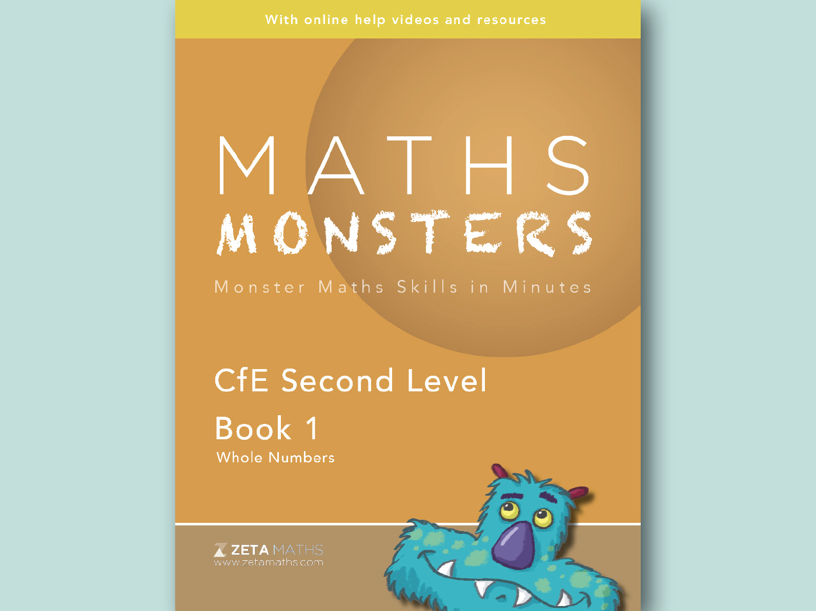 Book cover of 'Maths Monsters' with a monster illustration on a light blue background