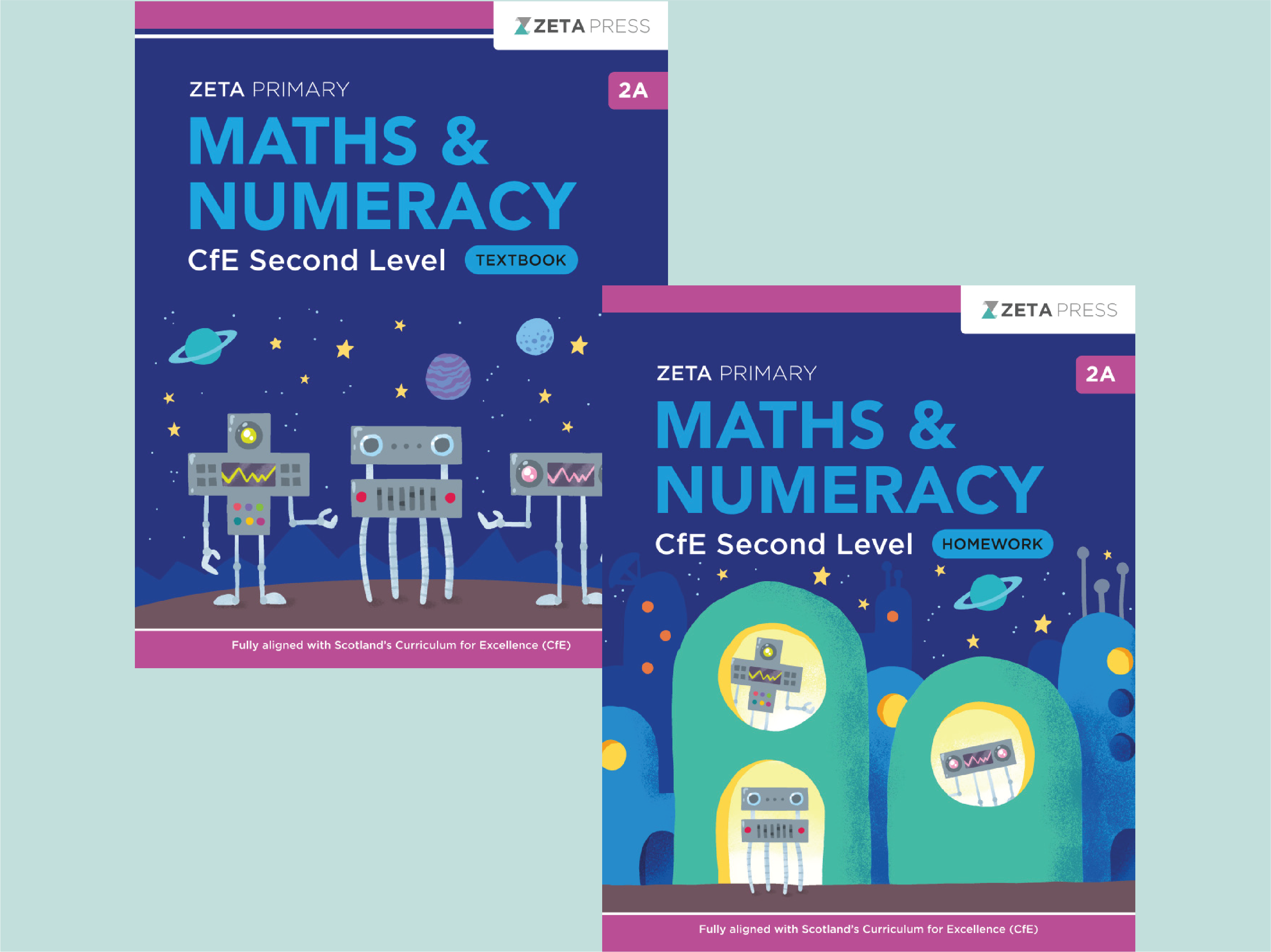 Primary Maths Textbook and Homework Bundle 2A by Zeta Press for Scotland P4 and P5.
