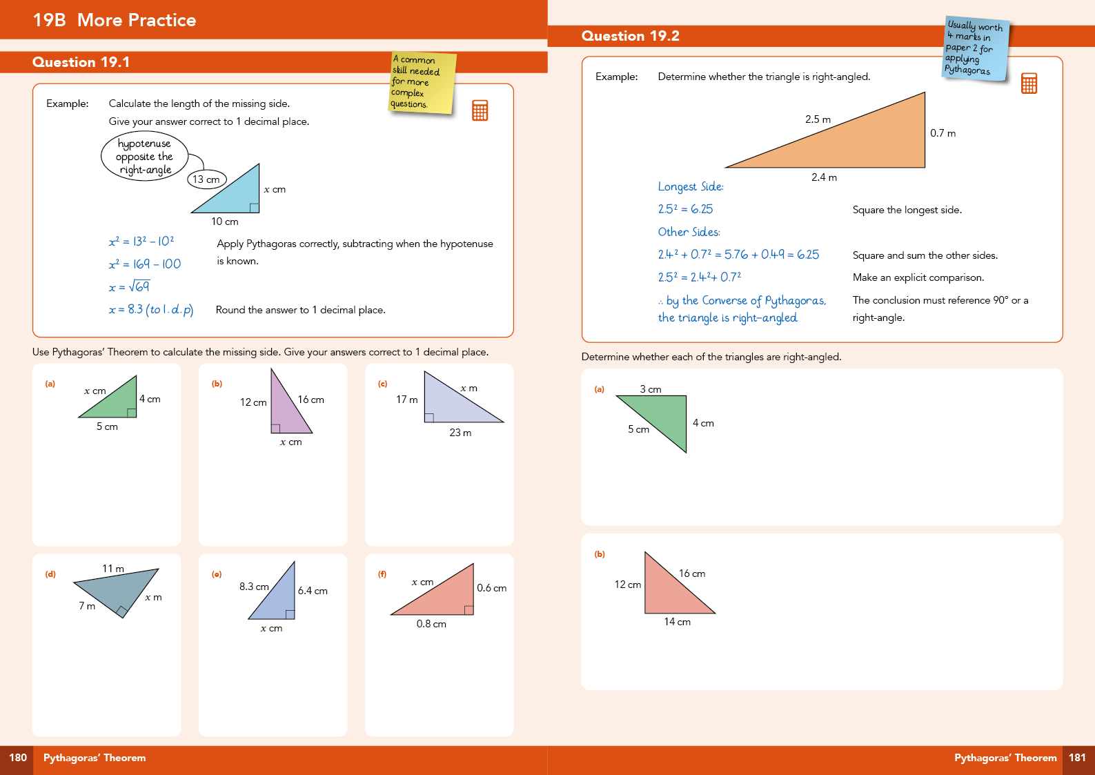 Mathematics textbook page with geometric problems and diagrams