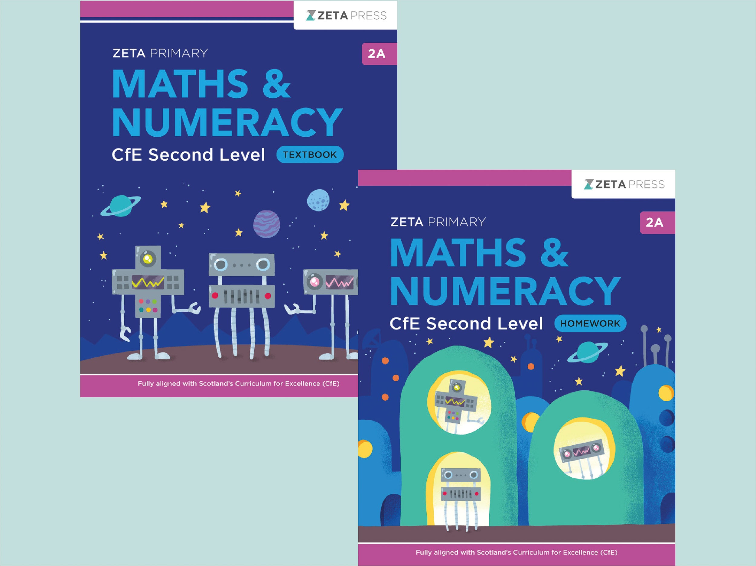 Primary Maths Textbook and Homework Bundle 2A by Zeta Press for Scotland P4 and P5.
