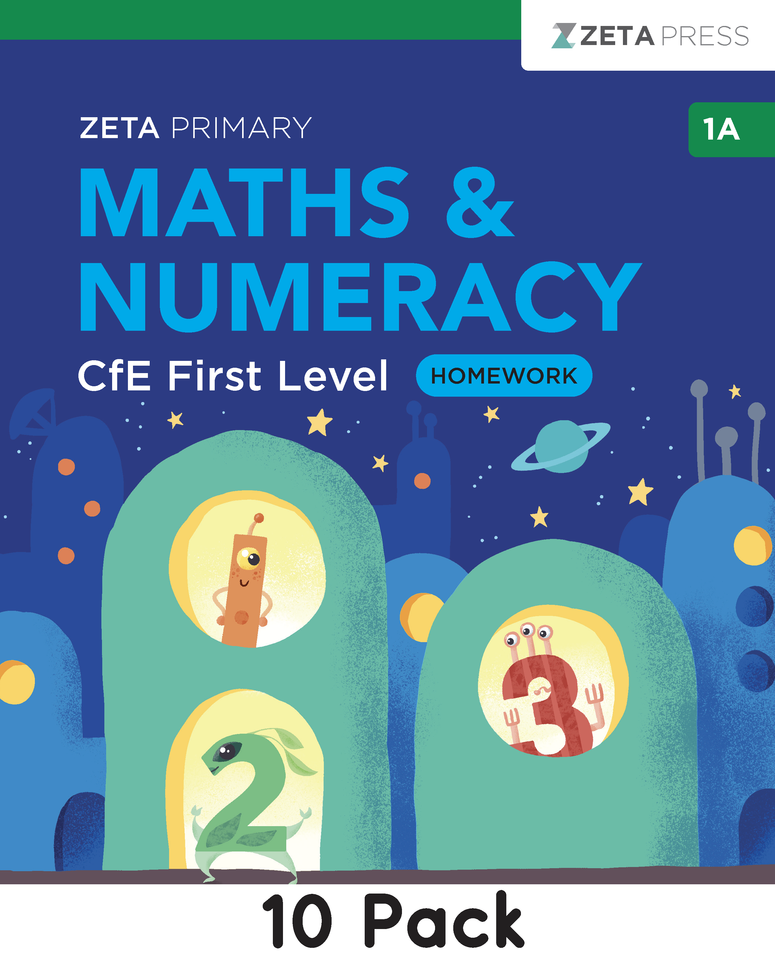 CfE First Level Numeracy Homework 1A Write-on Workbooks 10 Pack
