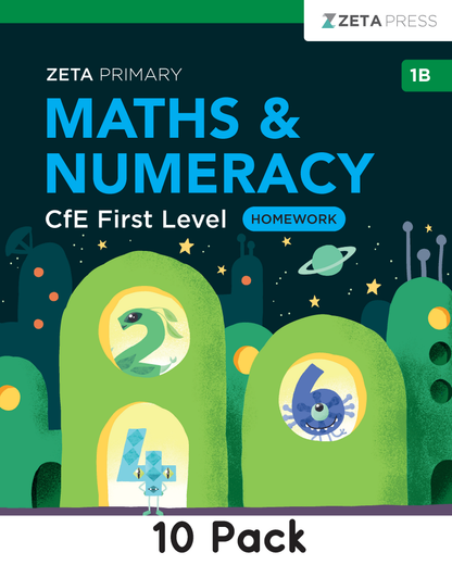 CfE First Level Maths Homework 1B Write-on Booklets 10 Pack for Primary 3