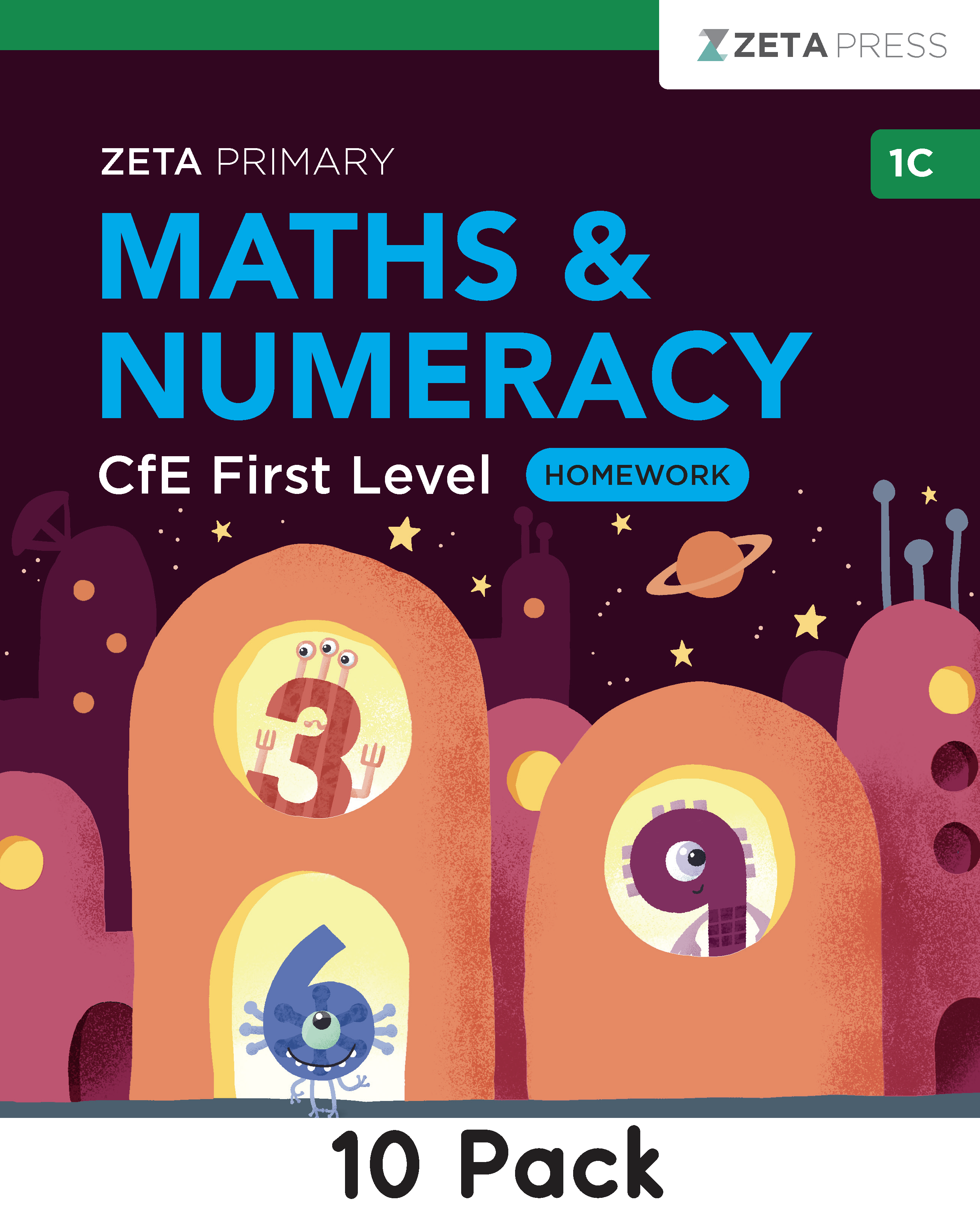 CfE First Level Numeracy Homework 1C Write-on Workbooks 10 Pack