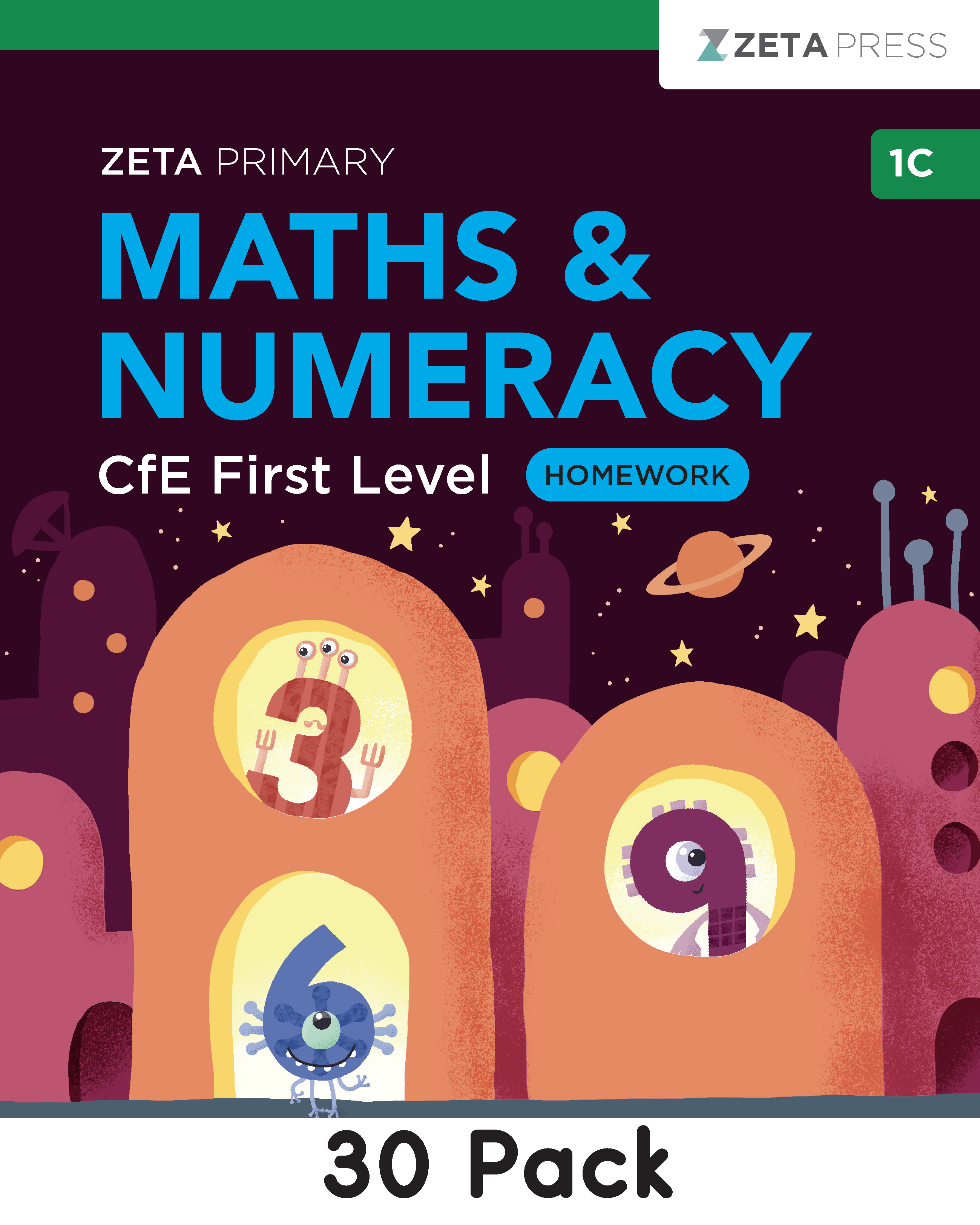 CfE First Level Maths Homework 1C Write-on Booklets 30 Pack for Primary 4