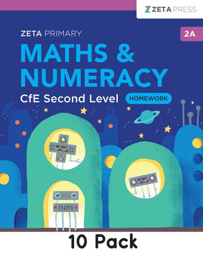 CfE Second Level Maths Homework 2A Write-on Workbooks 10 Pack Scottish Curriculum
