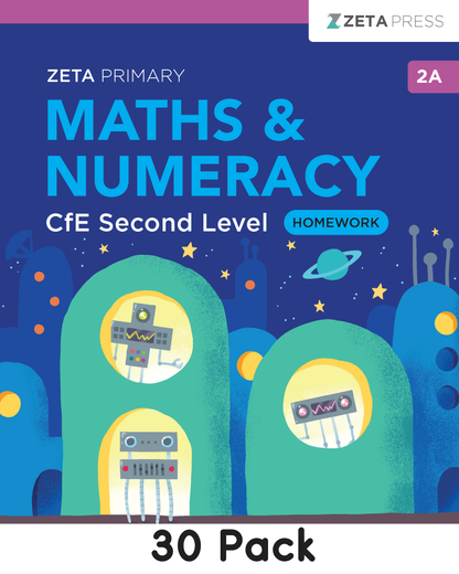 CfE Second Level Maths Homework 2A Write-on Booklets 30 Pack for Primary 5