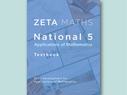 Front cover of ZETA PRESS National 5 Applications of Mathematics Textbook skills development for applications of Mathematics Scotland