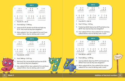 page of 'Maths Monsters' with a green background and cartoon monster illustration.