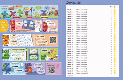 ZETA PRESS Maths monsters content page CfE Second Level Book 3 for scotland primary school children