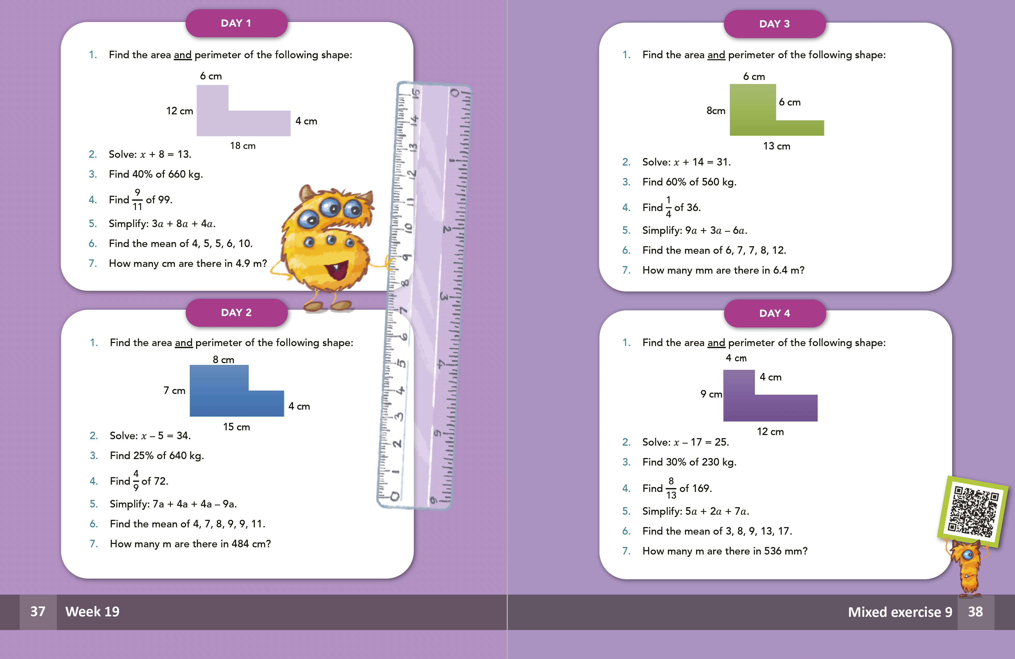 ZETA PRESS Maths monsters page CfE Second Level Book 3 for scotland primary school children