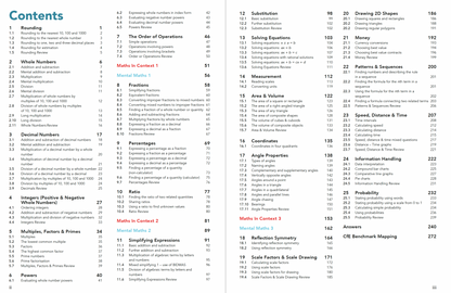 content page of CfE Third Level Maths and Numeracy Textbook for Scottish Secondary S1 to S3