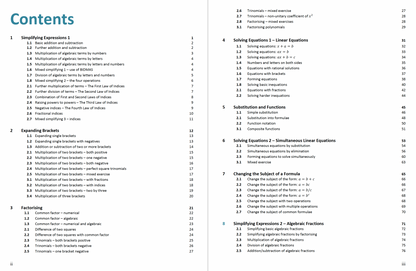 Algebra Maths Textbook for Scottish SQA High School Curriculum content page