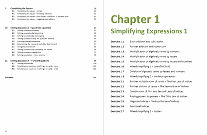 page of Algebra Maths Textbook for Scottish SQA High School Curriculum