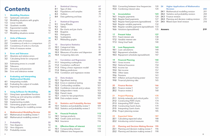 Table of contents page from Zeta Maths Higher Applications of Mathematics Student Book displaying the full list of SQA course topics.